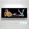 Black Canvas Painting Figurative Captivating Woman Lying Down Vibrant Colours Titled Body Bloom Xiv Sarah Jane Artist