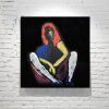 Black Canvas Painting Figurative Chick With Attitude Vibrant Colours Titled Body Bloom X Sarah Jane Artist