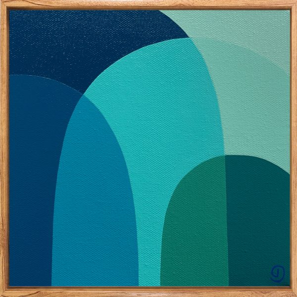 Charlotte De Pace Shadow Eclipse (blue And Green) Natural Frame Example Art Lovers Australia