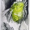 Etching. Bee On Chamomile.glow Sm
