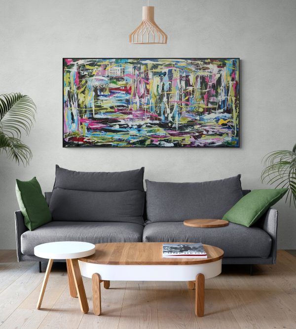 Living Room With Tropical Plants And Sofa (4)