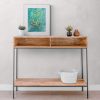 Potted Plants Sitting On Console Table