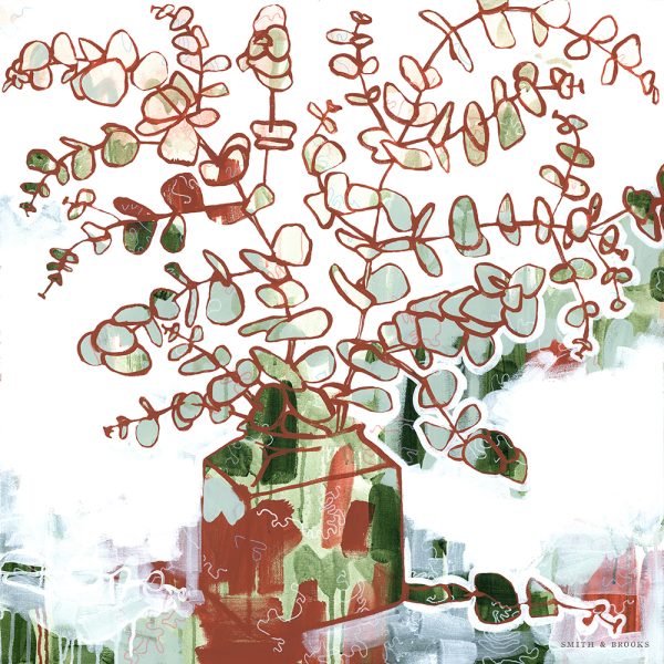 Smith & Brooks Canberra Blue Still I Botanical Art Gum Leaf Original Art Work 001