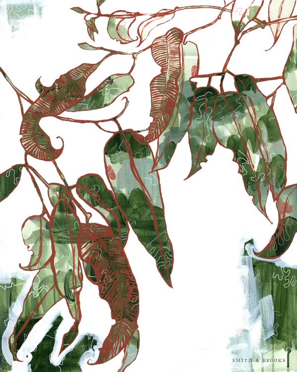 Smith & Brooks Tallowwood Moment Botanica Art Gum Leaf Original Art Work 001