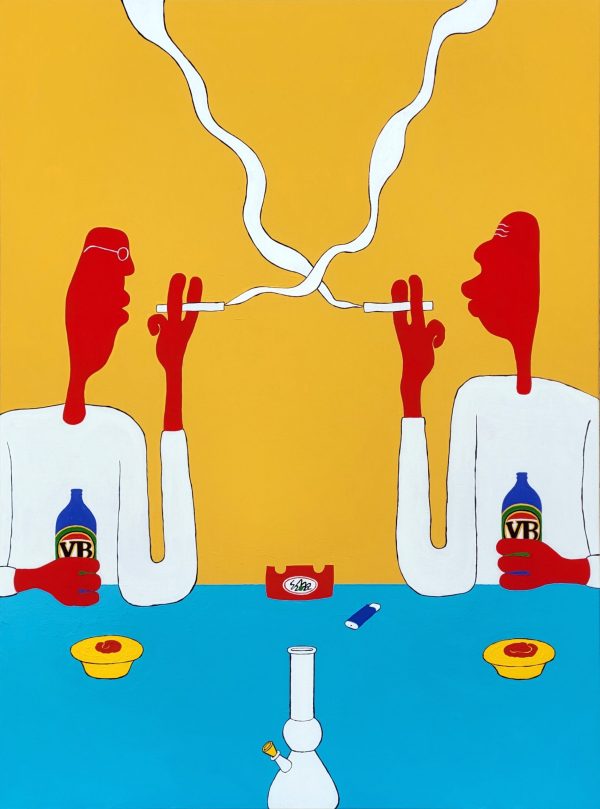 Two Mates 2022 Acrylic On Canvas 76.2cm X 101.6cm X 3.8cm