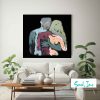 Contemporary Living Room Loving Story Painting Man Holding Woman Body Bloom Xv Sarah Jane Artist