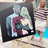 Love Story Painting Man Holding Woman Sarah Jane Artist Body Bloom Xv