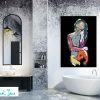 Stylish Bathroom Ambitious Woman Painting Colourful Body Bloom Xii Sarah Jane Australian Artist