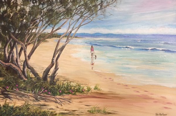 Taking The Dog For A Beach Walk