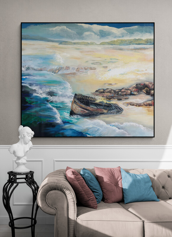 Living Room With Sofa And Plaster Bust (2)