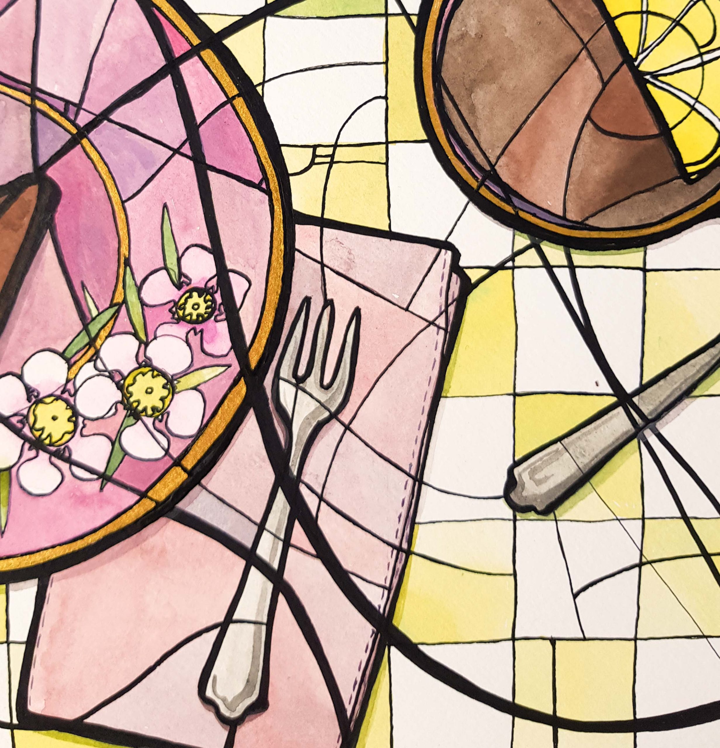 Afternoon Tea Nicola Cowie Watercolour