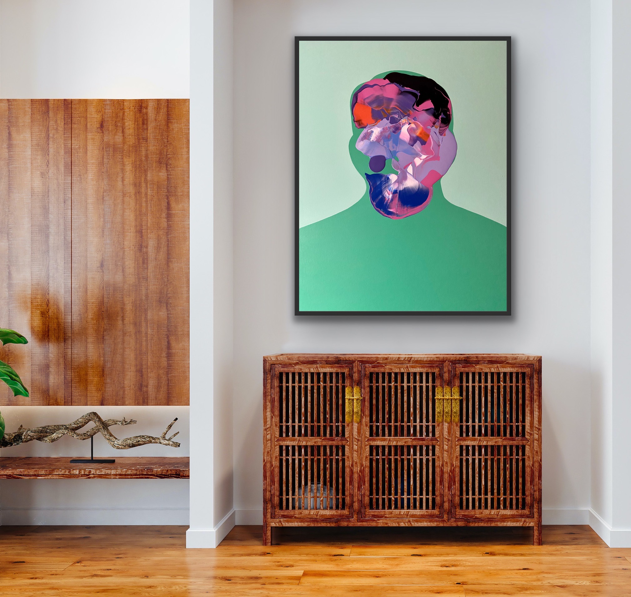 Selfie 003 On Wall With Blk Frame