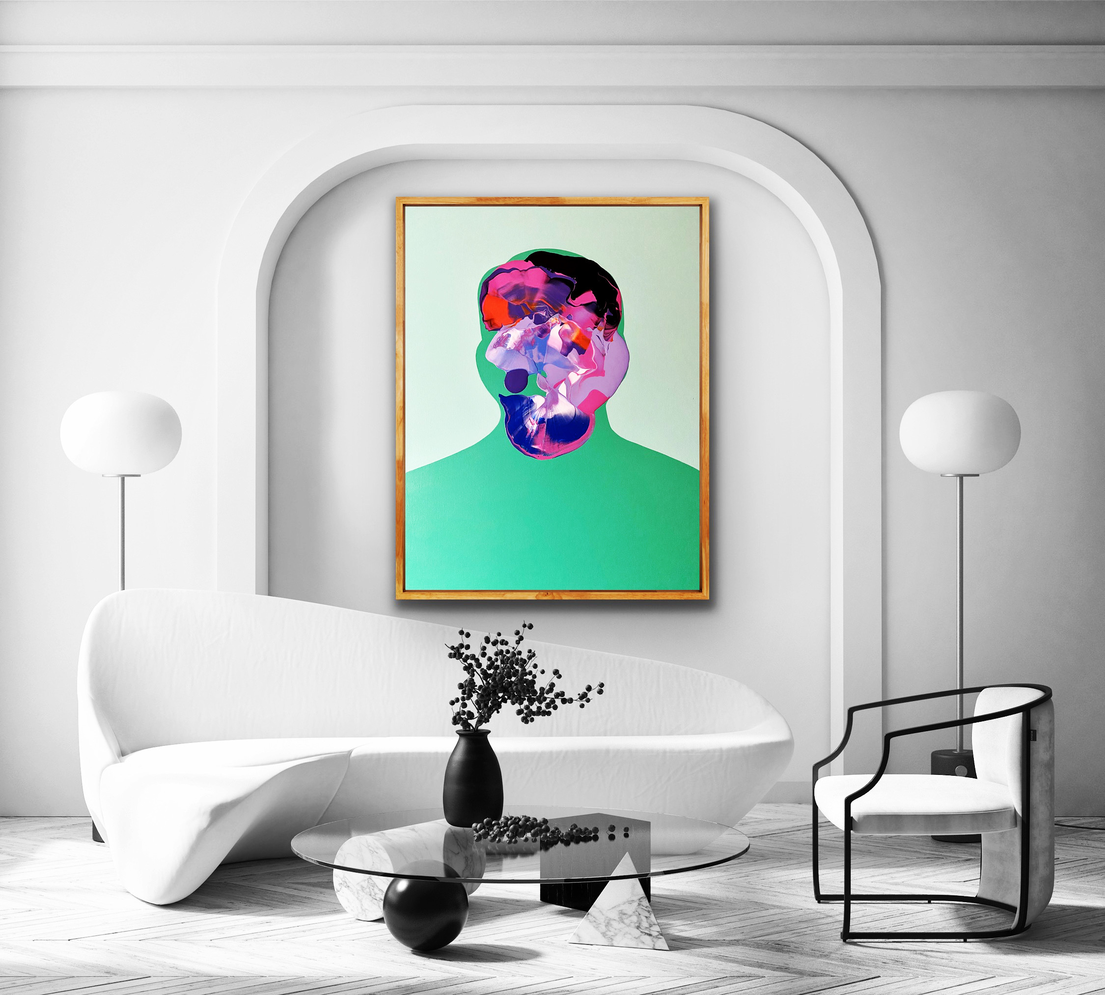 Selfie On Wall With Oak Frame