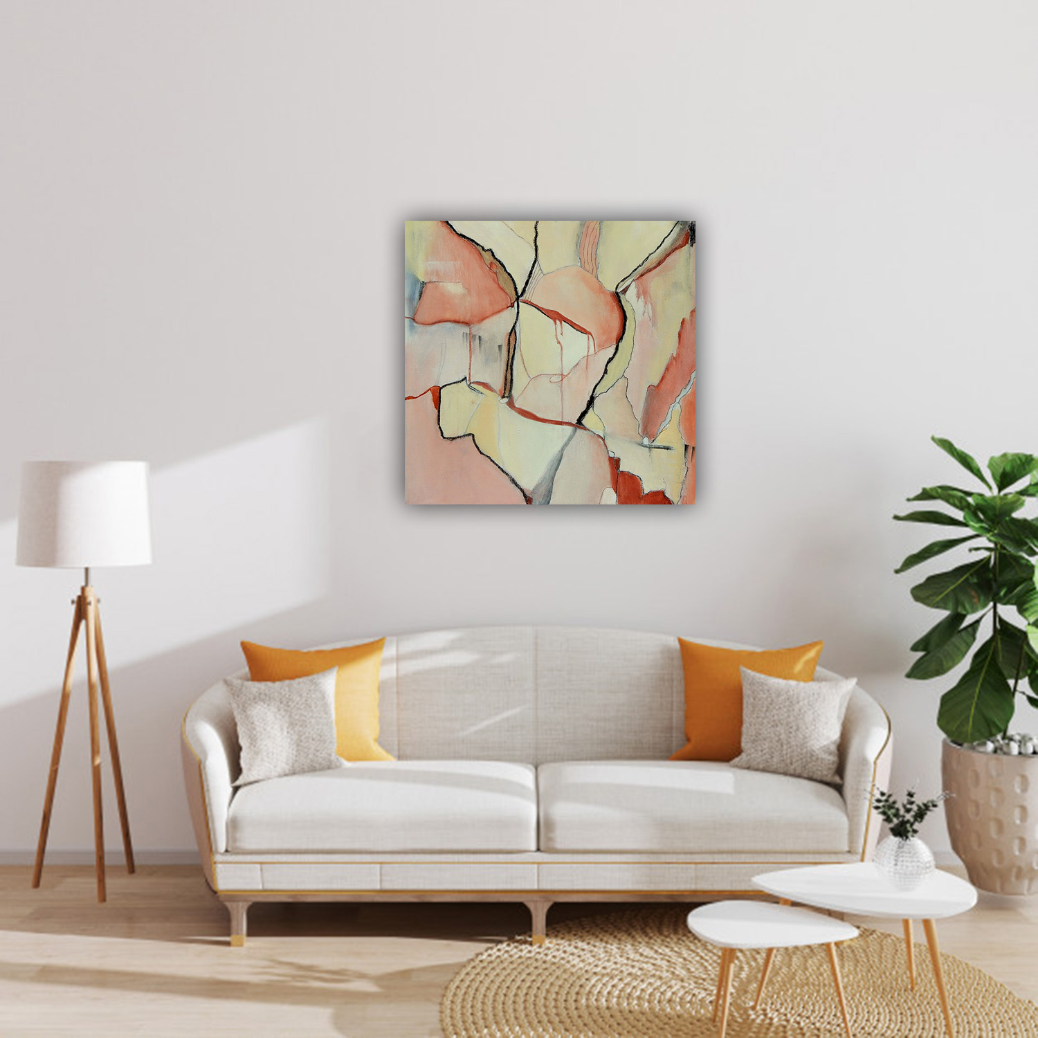 Modern Living Room Interior Scandinavian Style 3d Illustration Living Room Mockup 180507 74