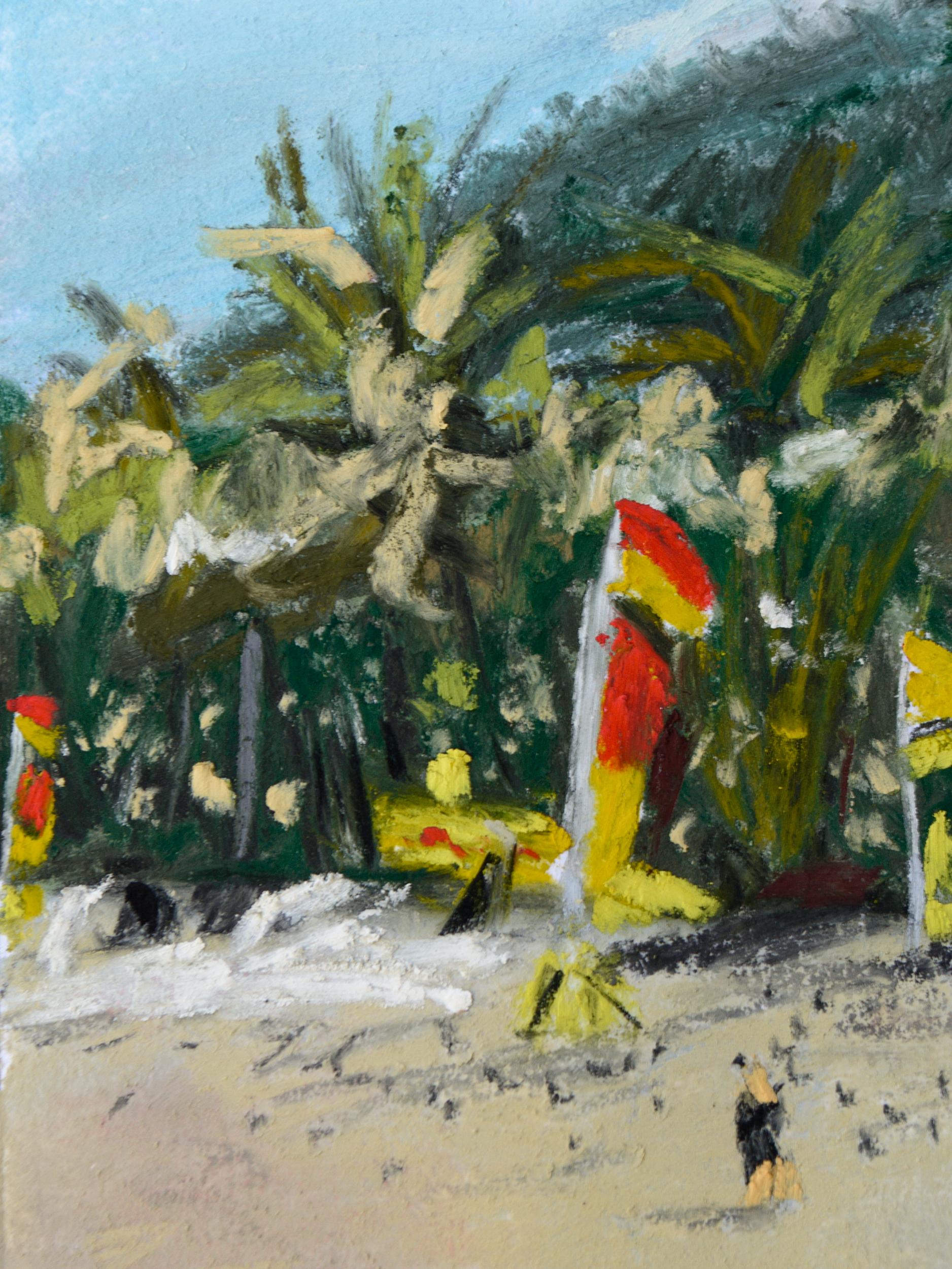 Sam Askin Kites At The Beach 3 Red And Yellow Flags