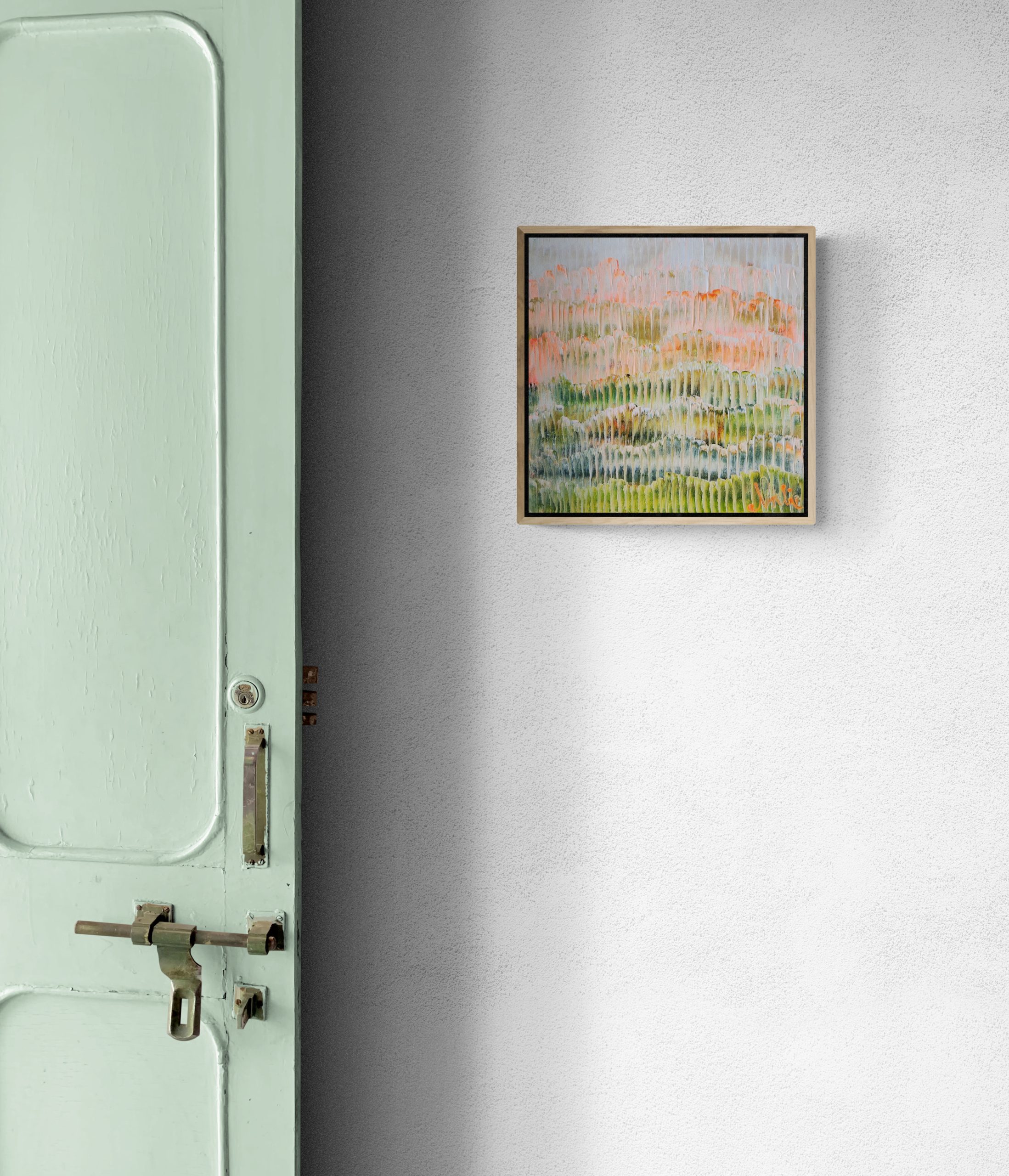 Interior Entrance With Rustic Door And Plant (1)