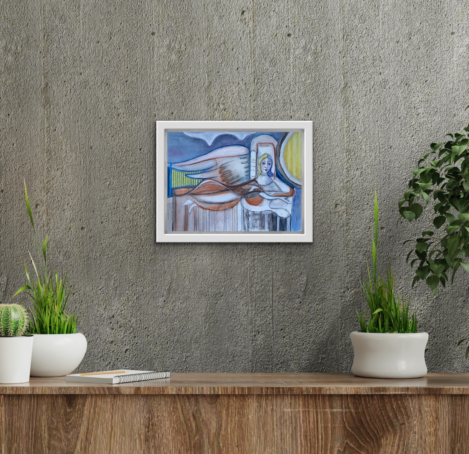 Wings Of Spirits Insitu Grey Wall