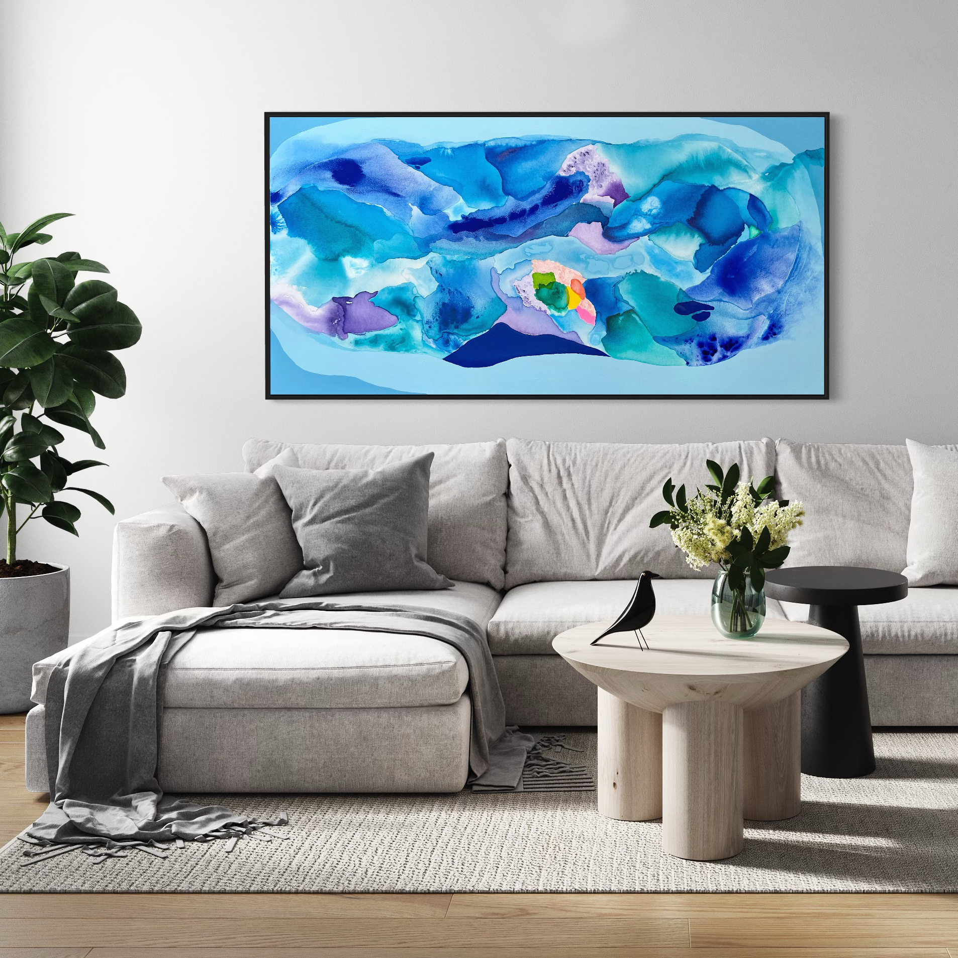 Escape To The Bay Rebecca Koerting Australian Abstract Artist Art Lovers Australia Insitu 3