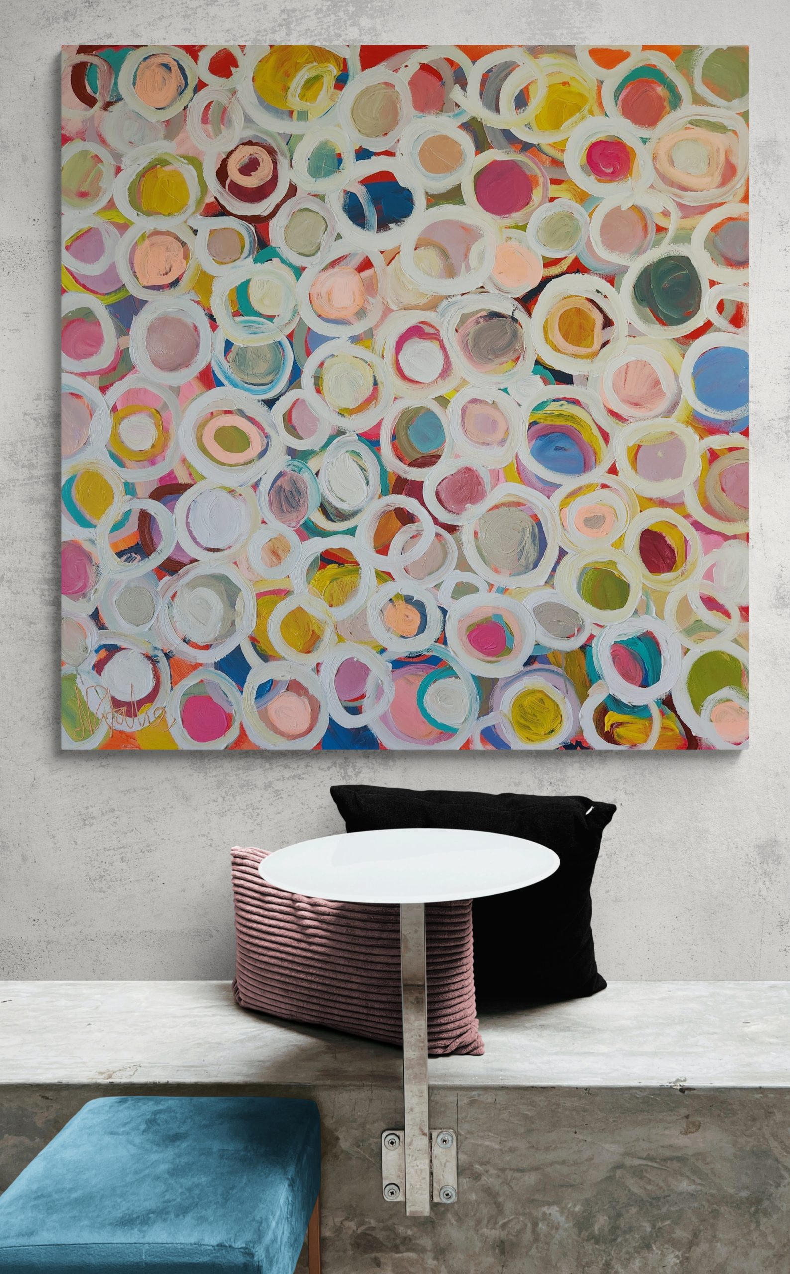 Café Table With Concrete Bench (1)