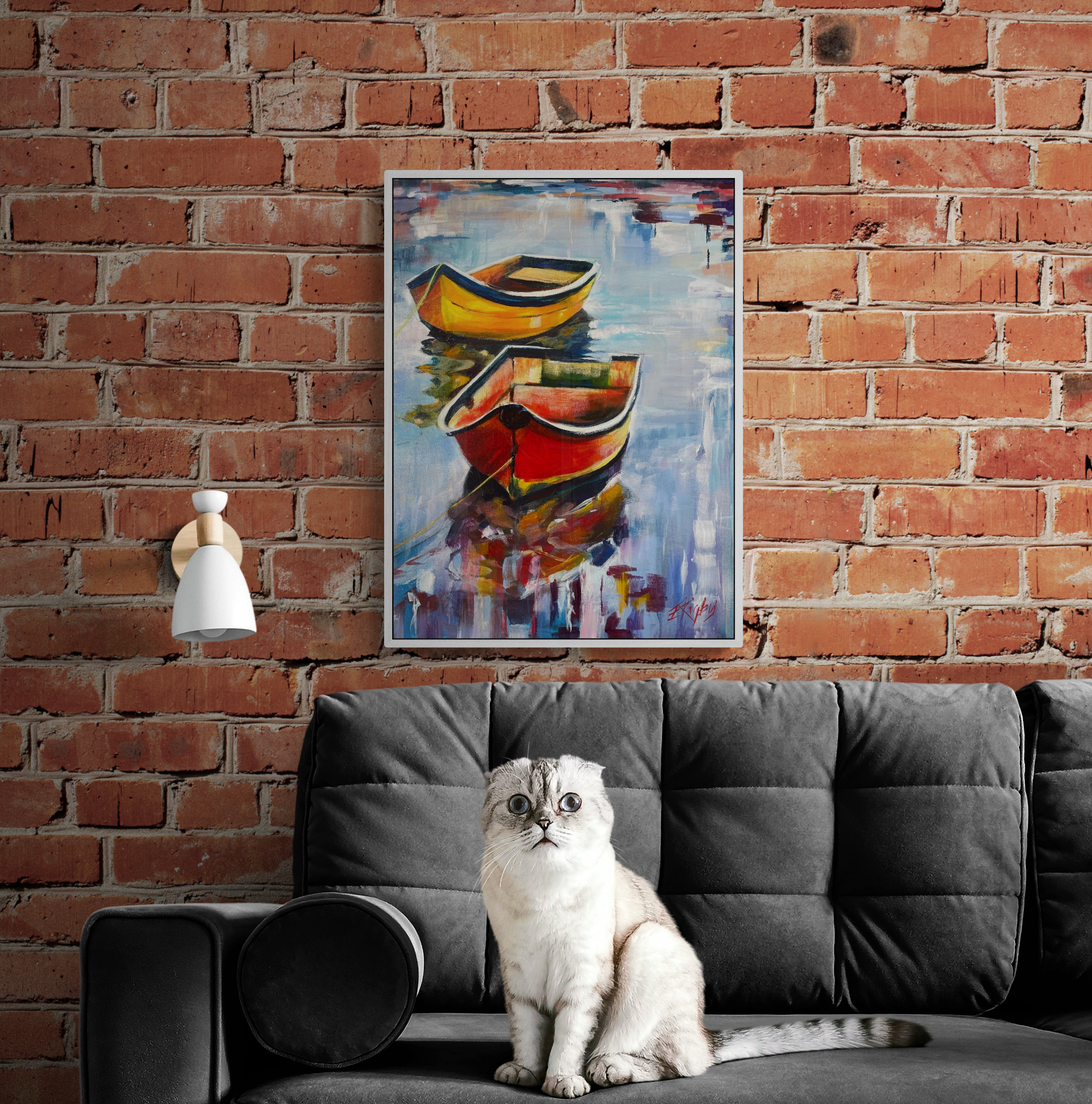 Intense Cat Sitting On Sofa (1)