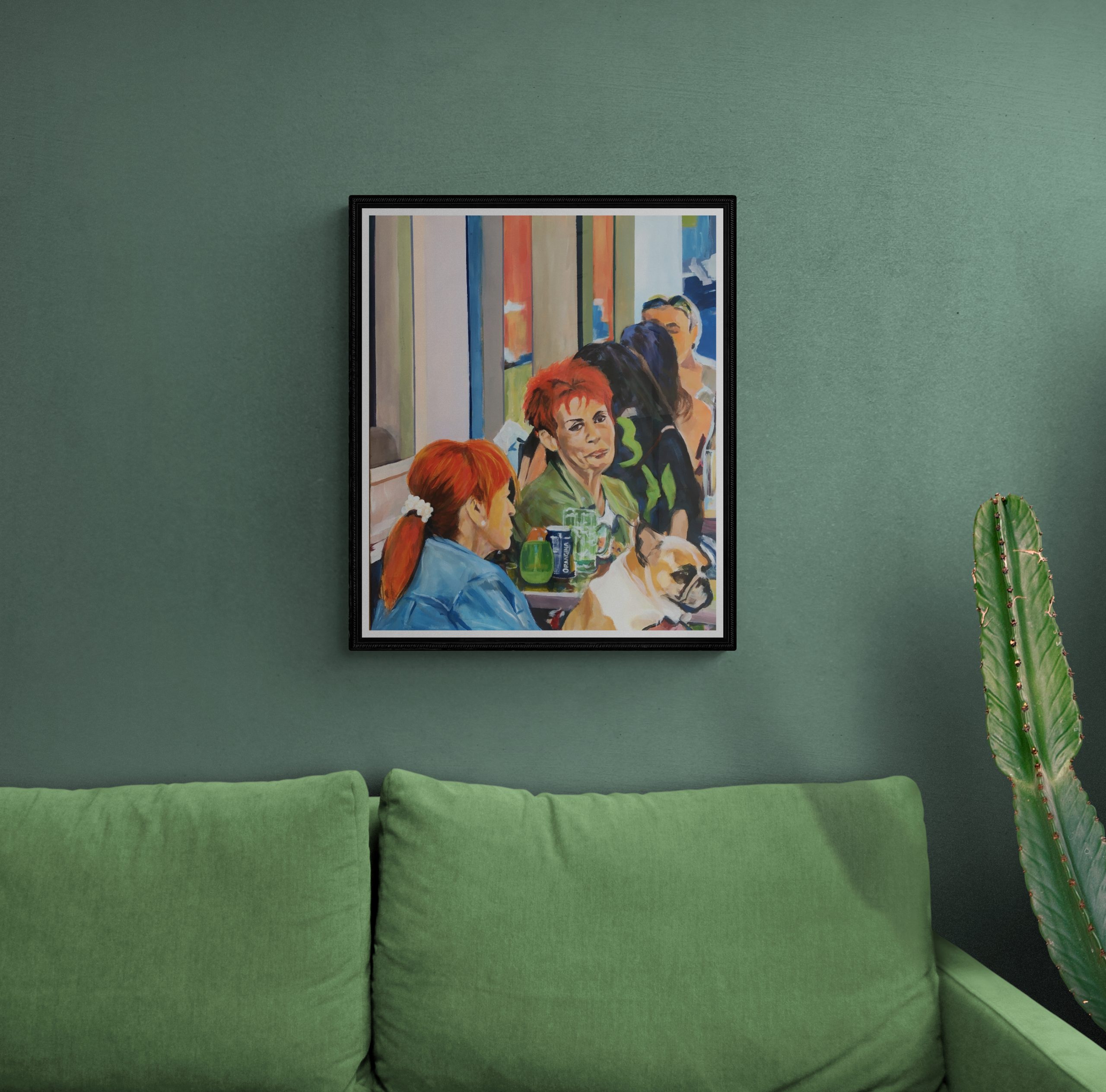 Colorful Sofa And Cactus