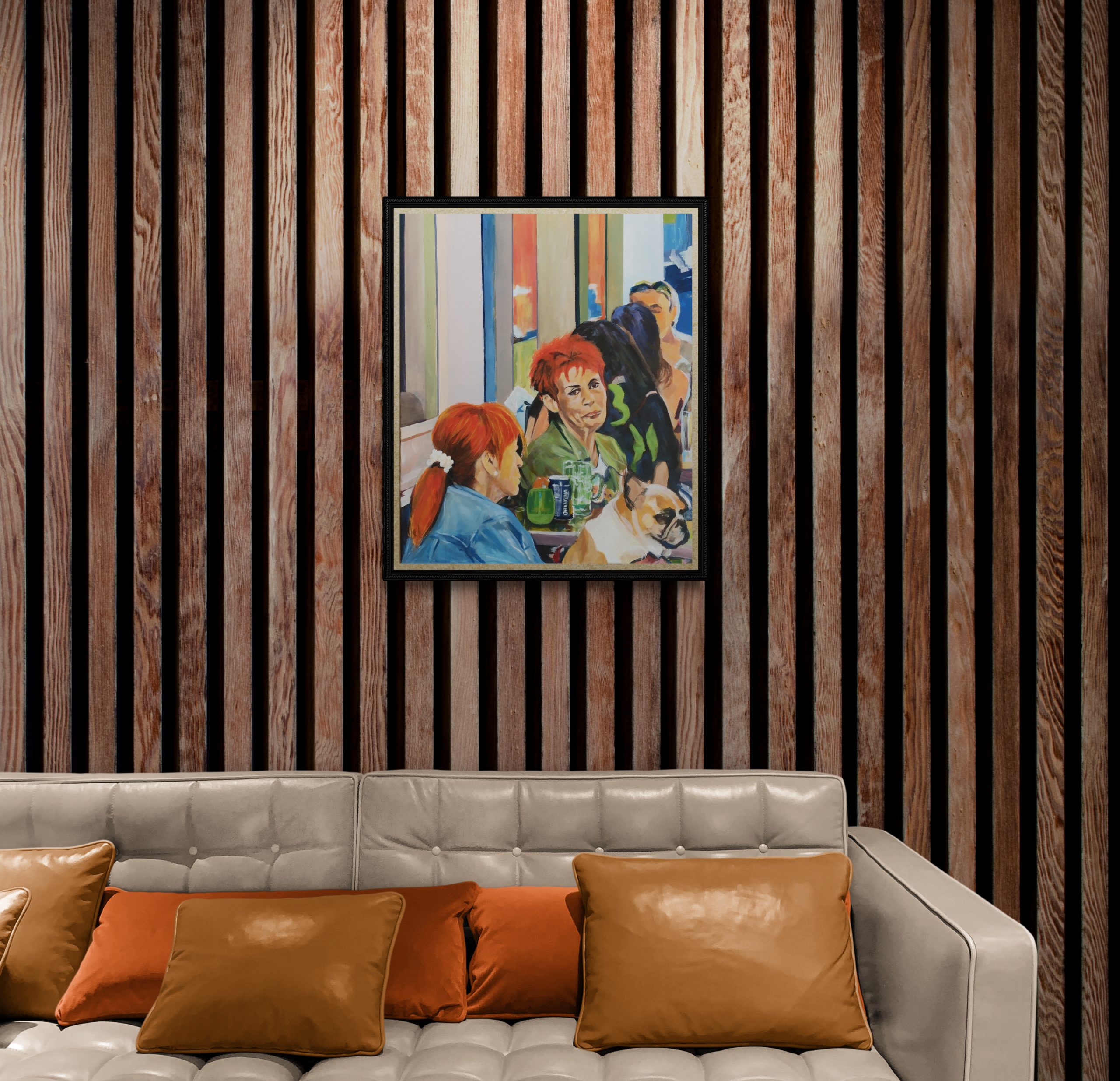 Large Leather Sofa With Cushions