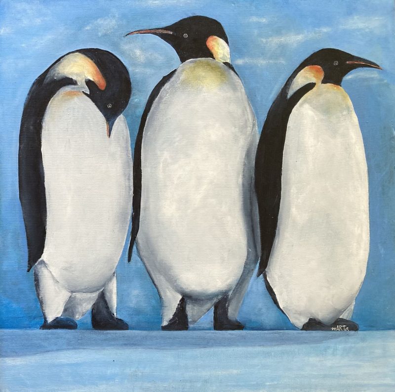 Three Emperor Penguins