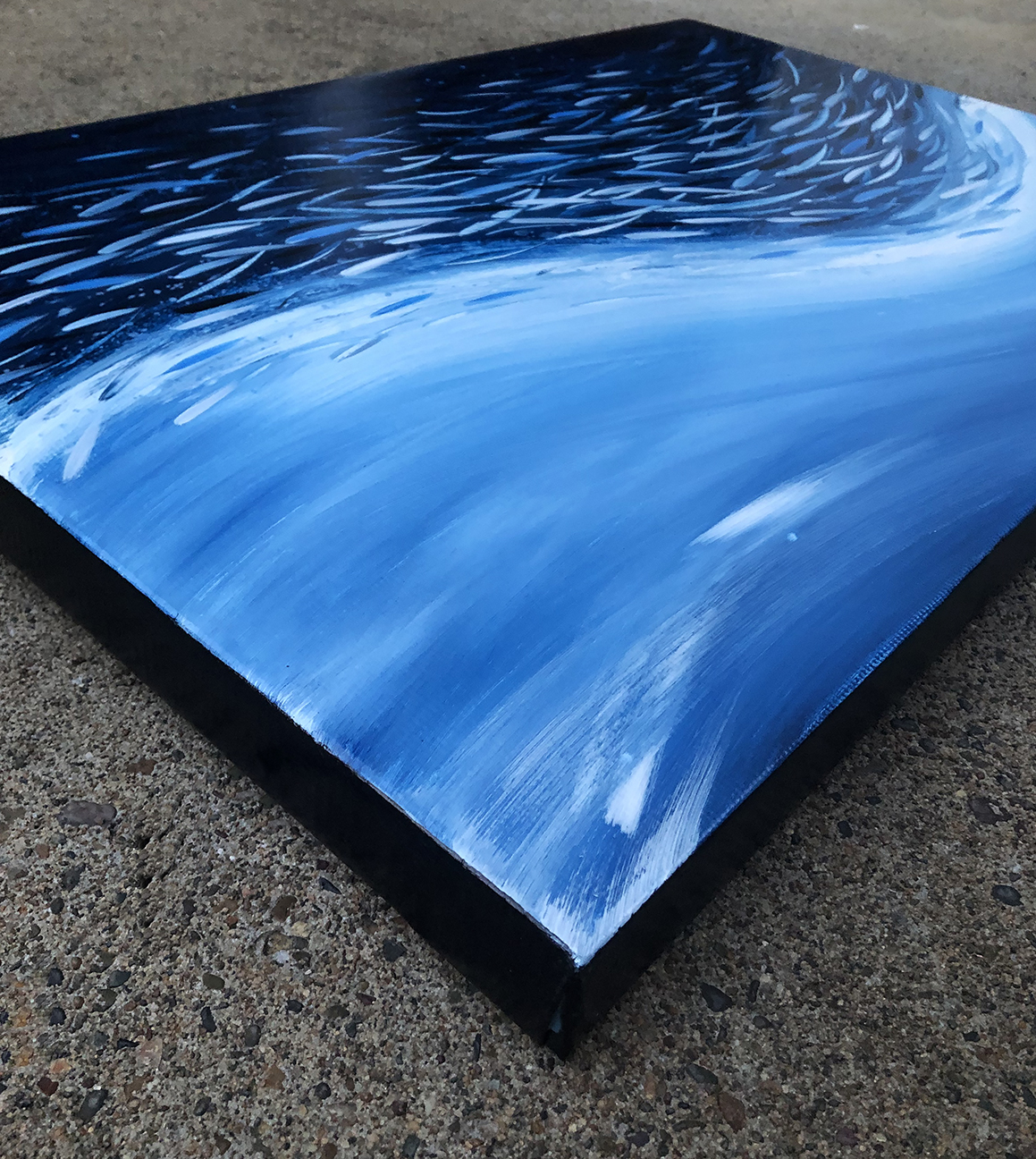 Fish Wave In Dark Blue Corner Lr