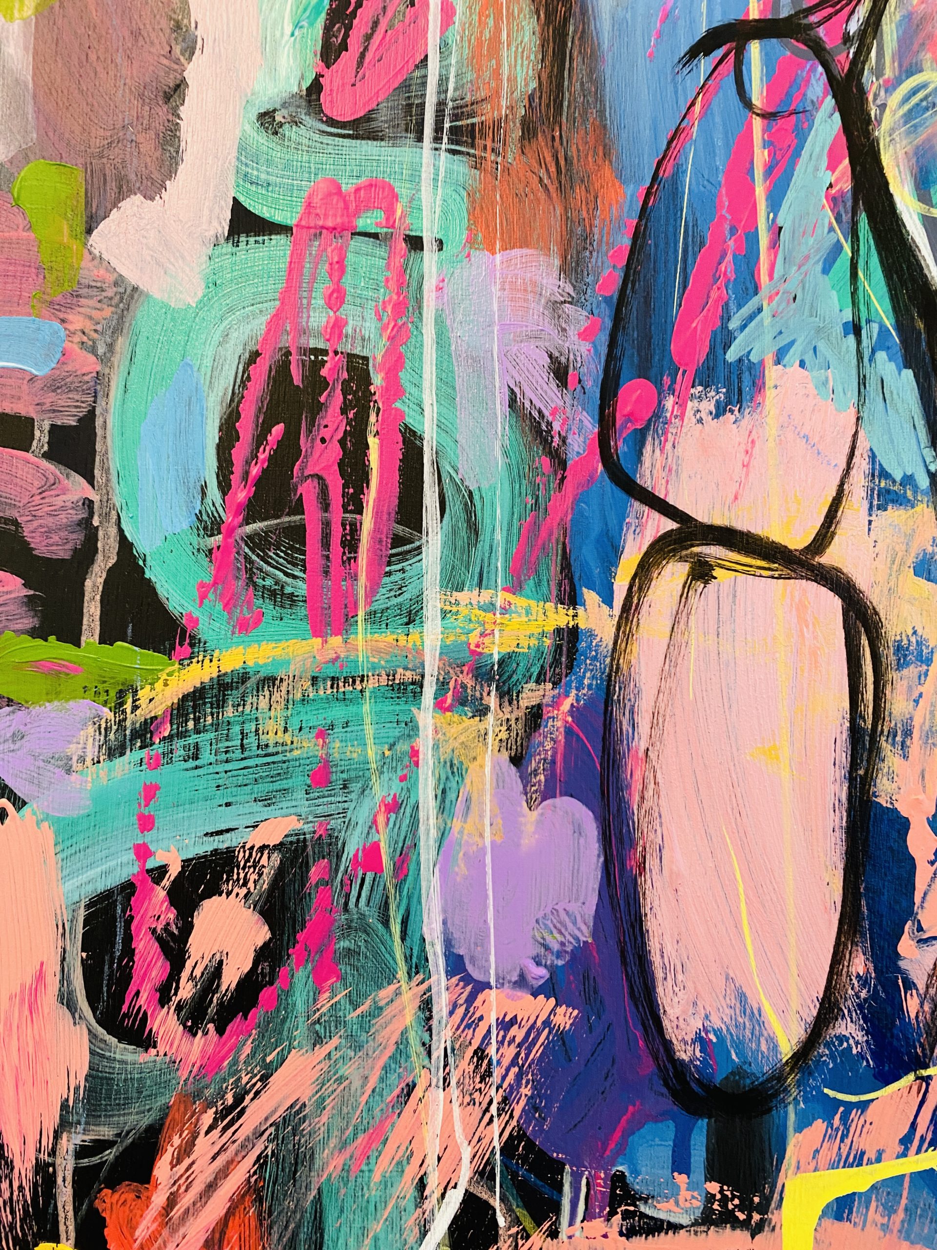 Carita Farrer Spencer Loud Portrait Proud Queen#1 Acrylic On Wood Panel 53 X 71cm Framed In Ebony Stained Oak Detail1