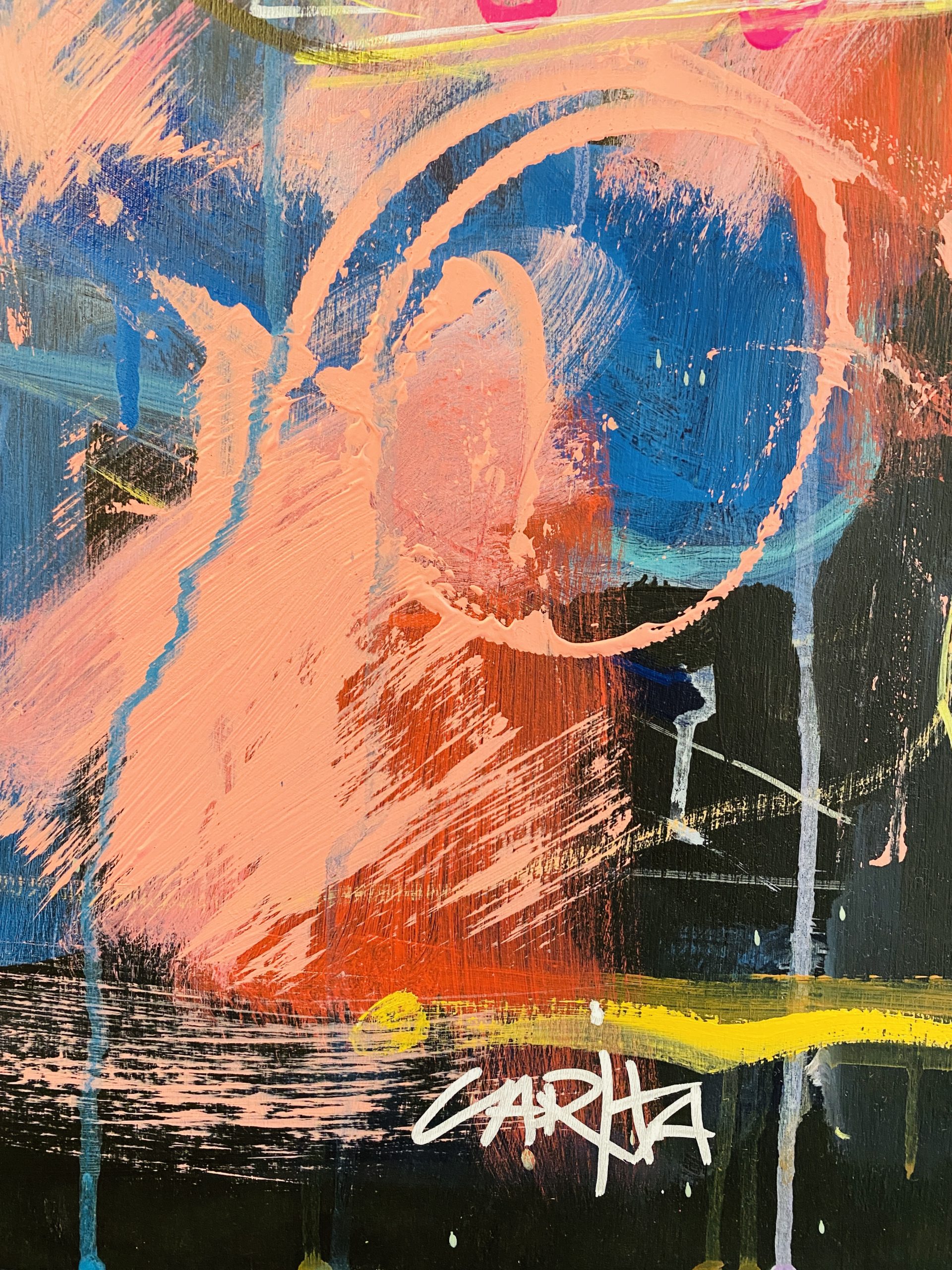 Carita Farrer Spencer Loud Portrait Proud Queen#1 Acrylic On Wood Panel 53 X 71cm Framed In Ebony Stained Oak Detail3