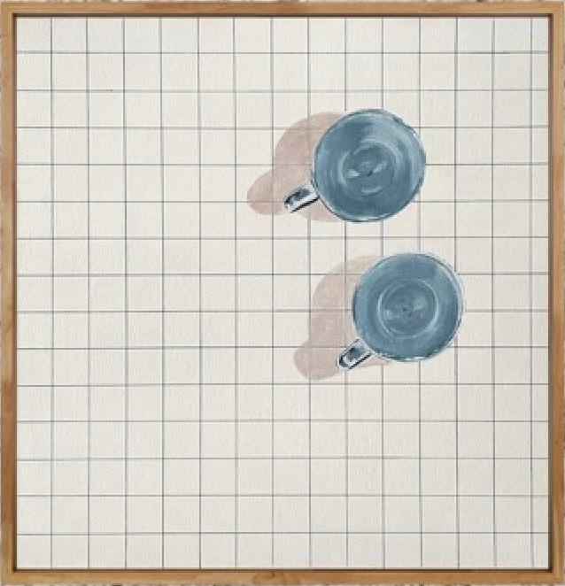 Vanessamaver Minimalist Art Small Square Blue Grid Print 01