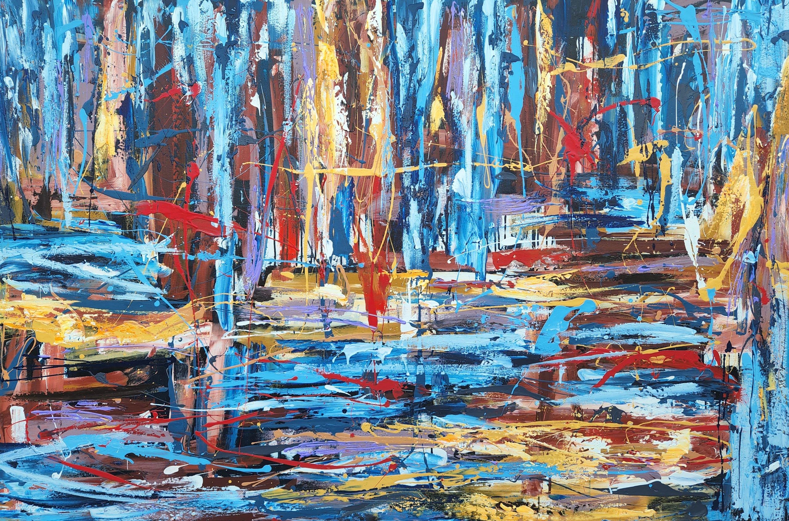 Alina Zorkina Abstract Tea Trees Abstract Blue Modern