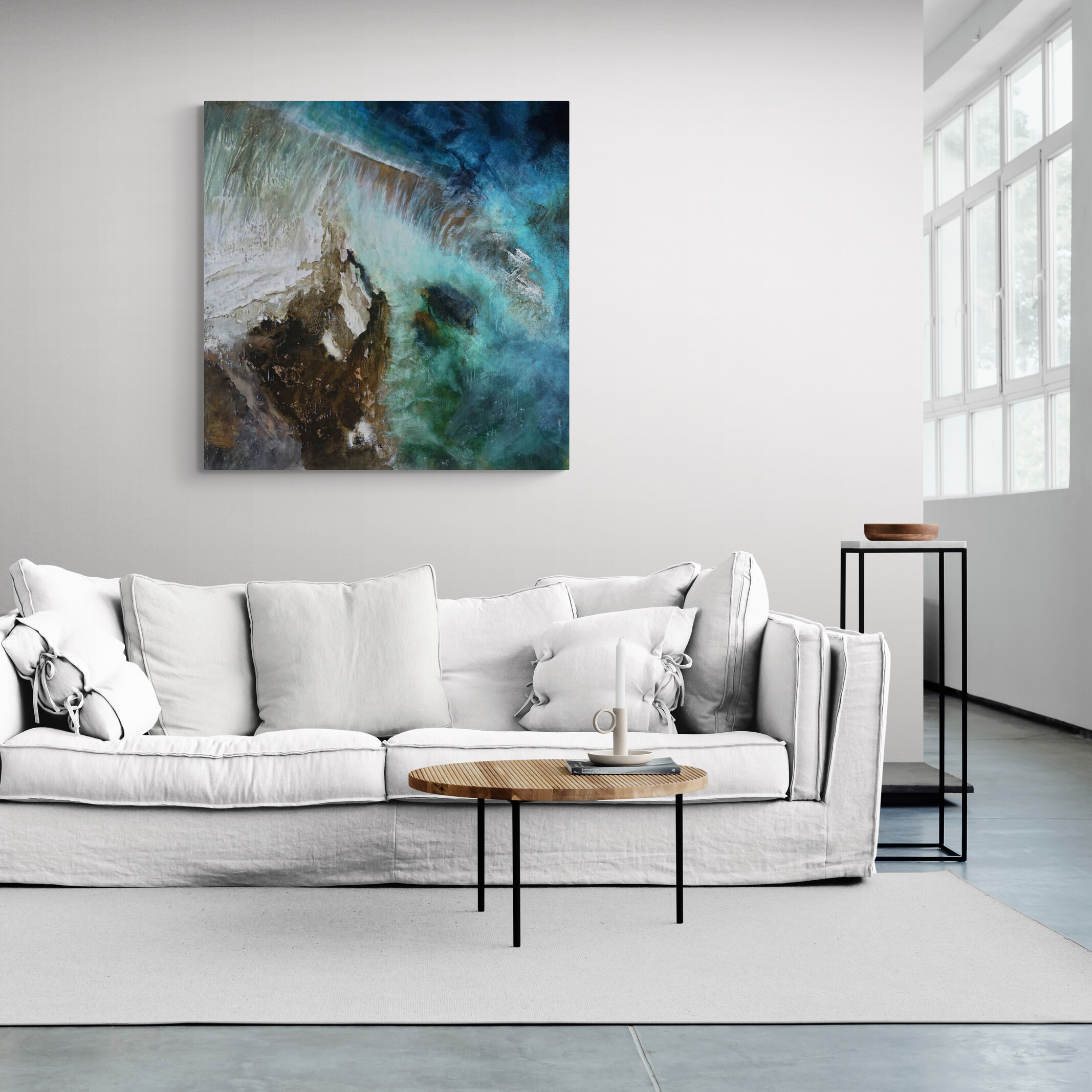 Canvy Wategos Blue Open Plan Industrial Style Living Room