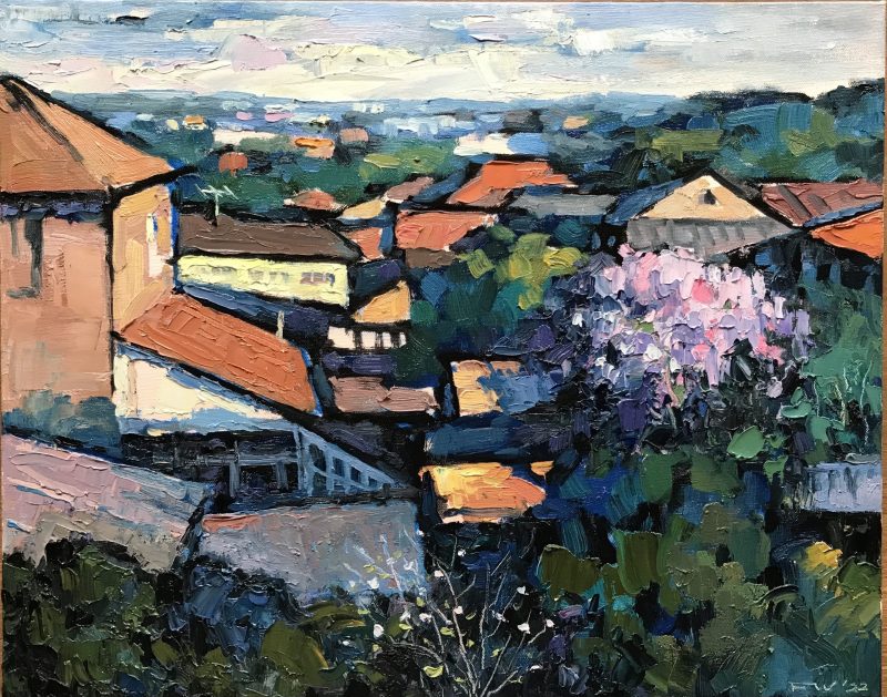 Looking out from the artist’s studio