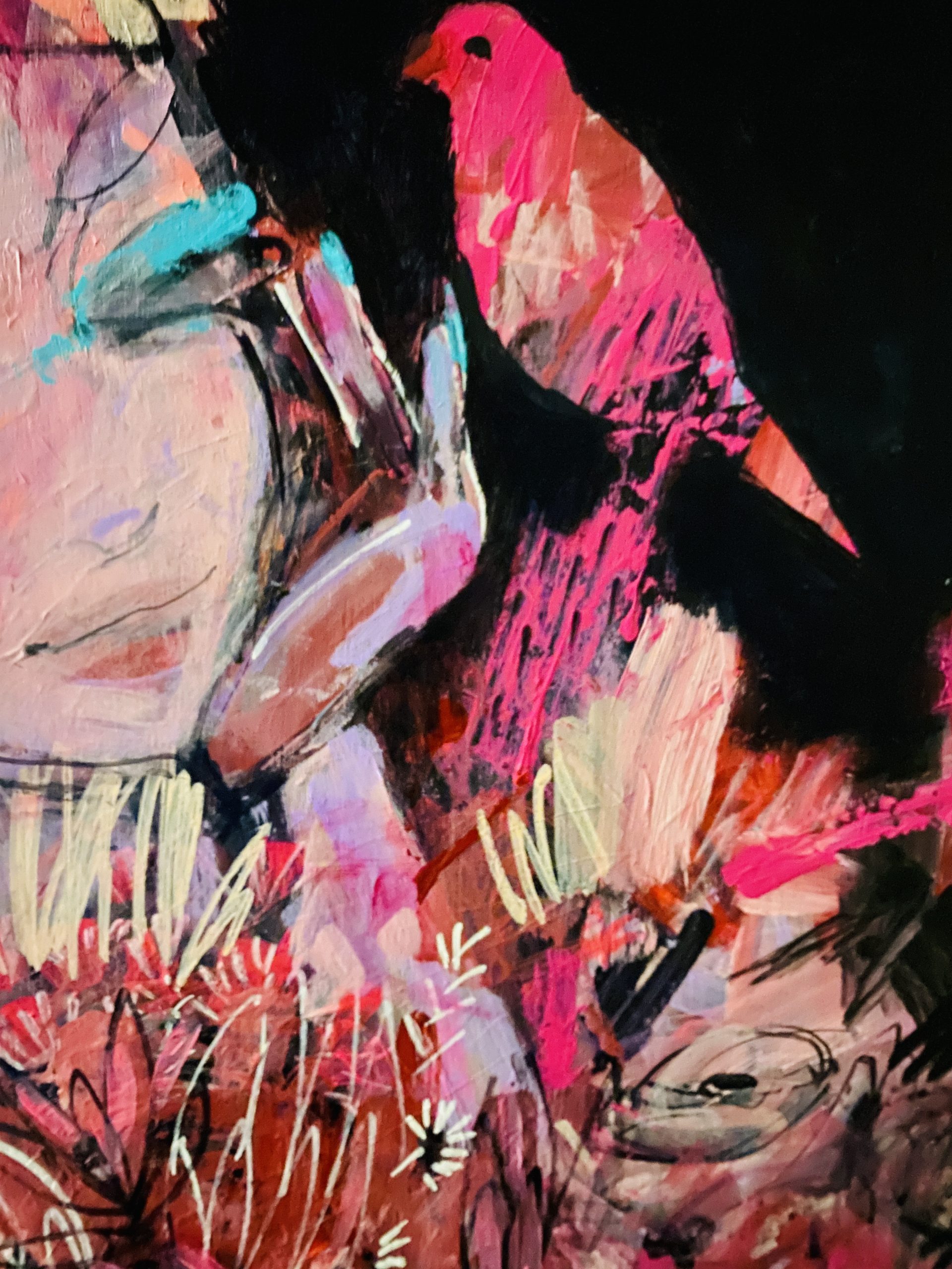 Carita Farrer Spencer Bold Bouquet 71 X 53 Cm Acrylic On Wood Detail2