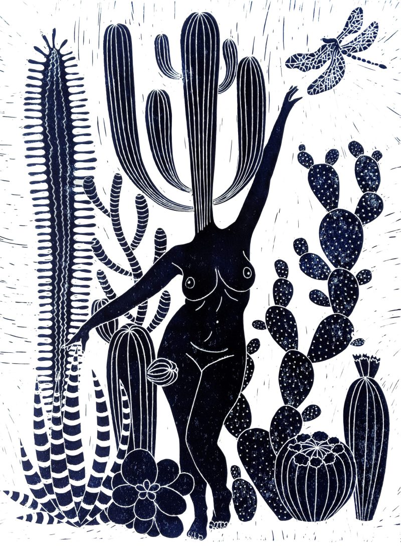 Sadie Succulent Lino Print