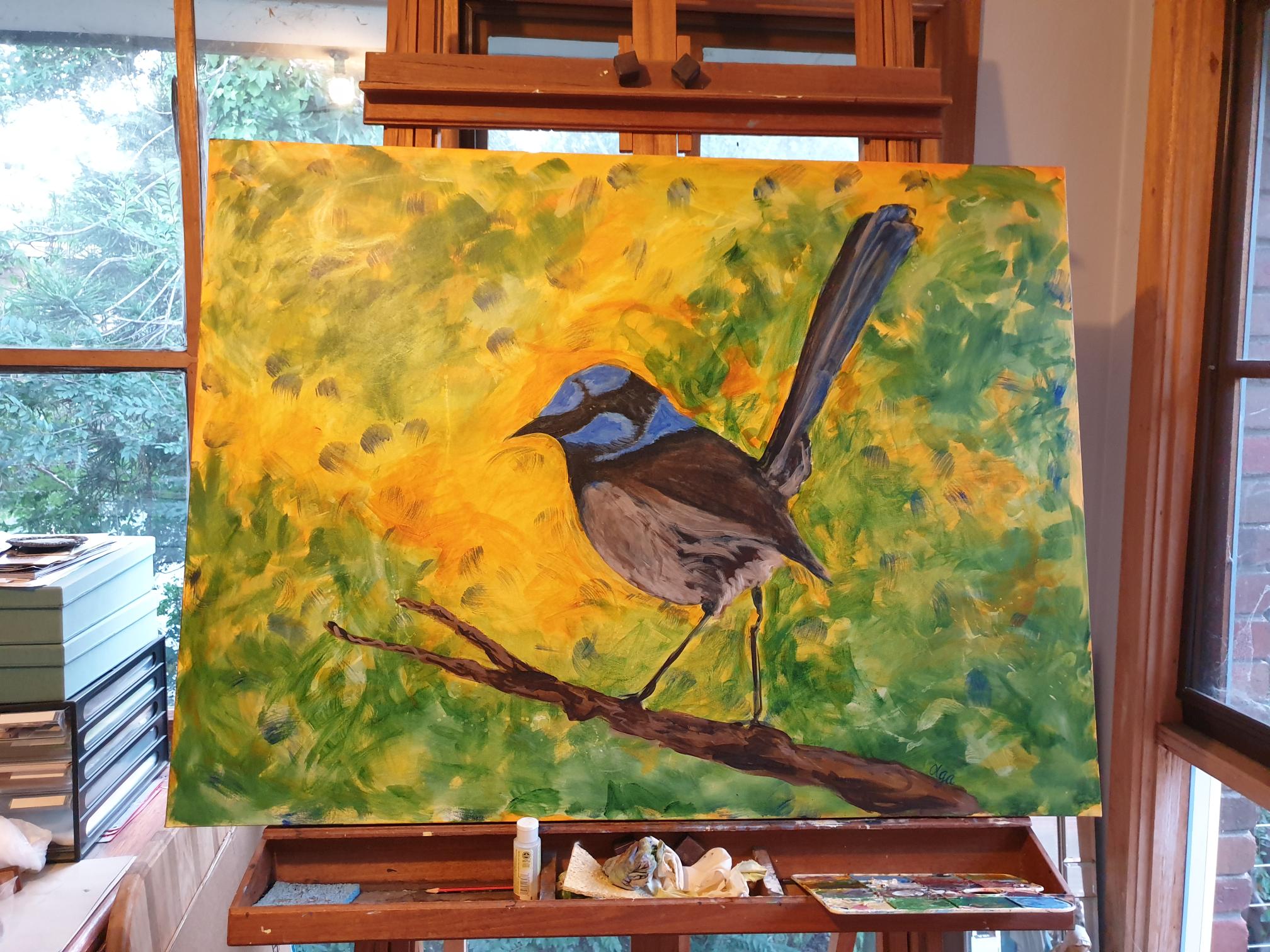 Blue Wren On Easel
