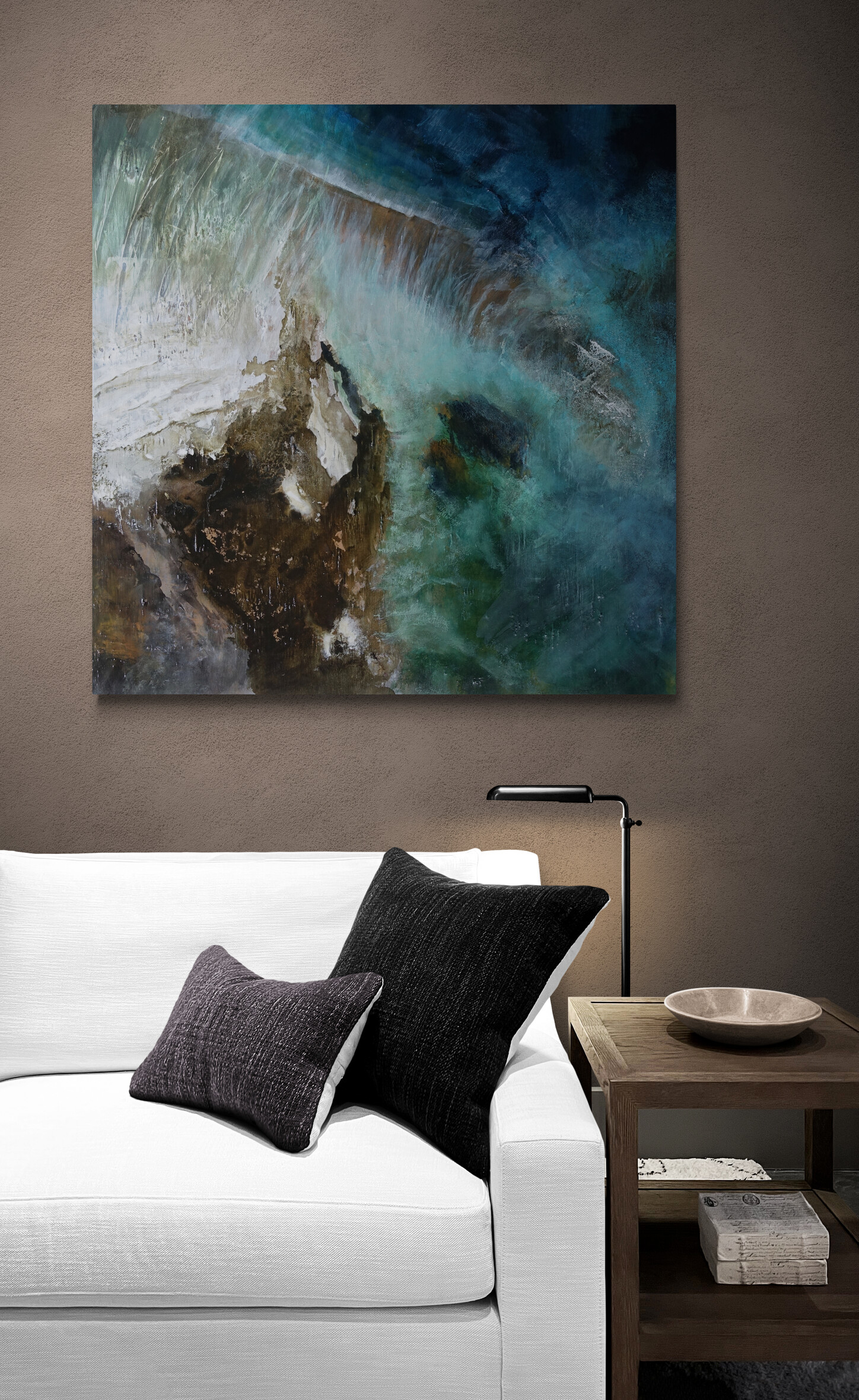 Canvy Wategos Blue Shaded Living Room With Sofa