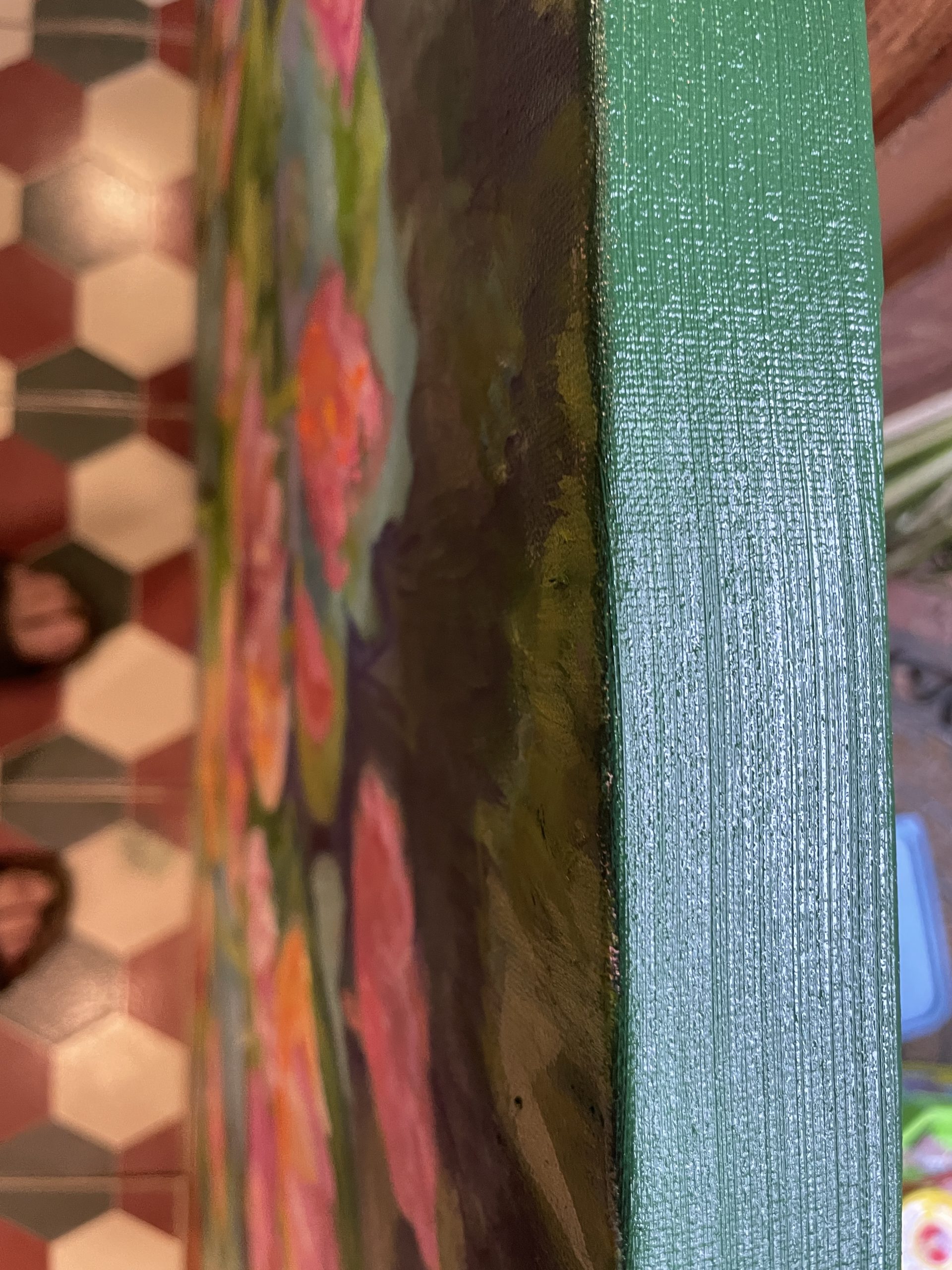 Water Lily Impression Side View Of Canvas