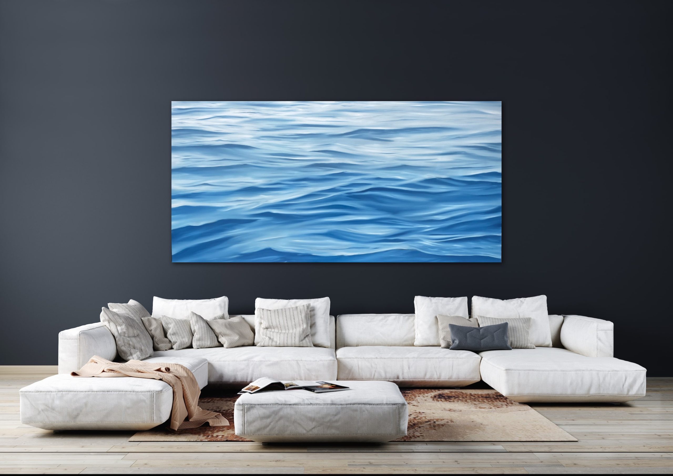 Alanah Jarvis Ocean Art On Feature Wall With Salt In Our Hair