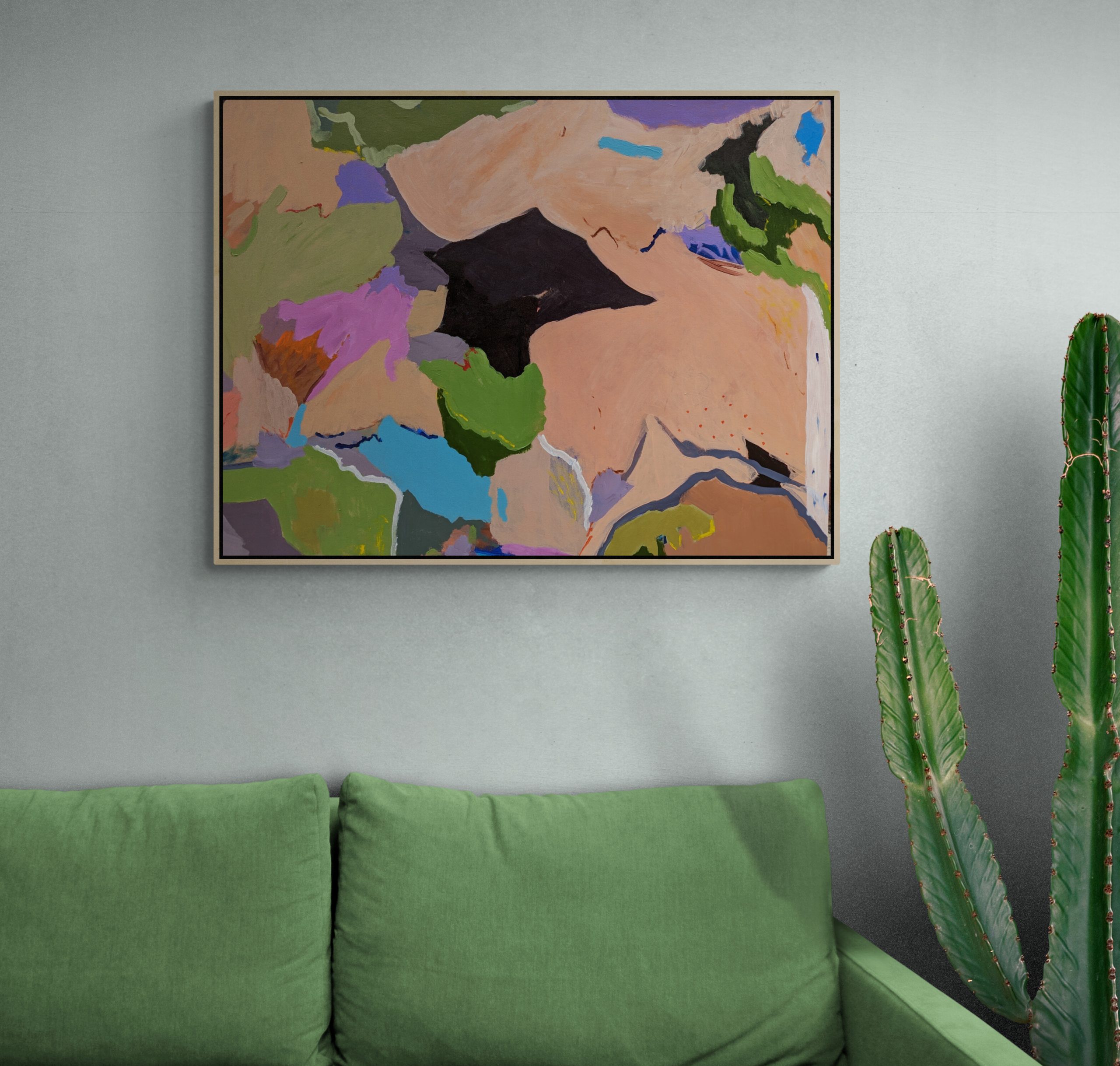 Colorful Sofa And Cactus