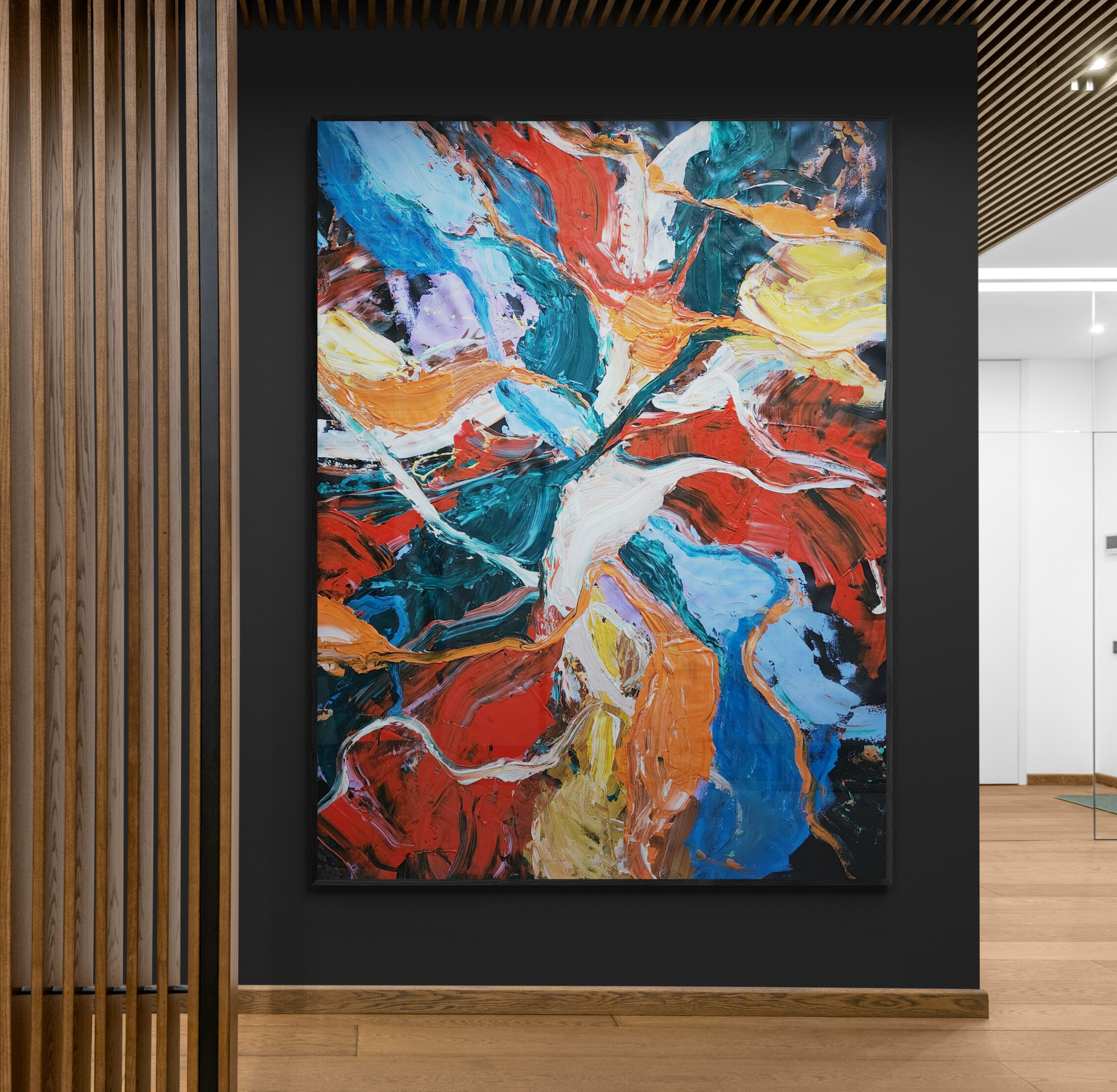 Timber Slat Corridor With Illuminated Wall (2)