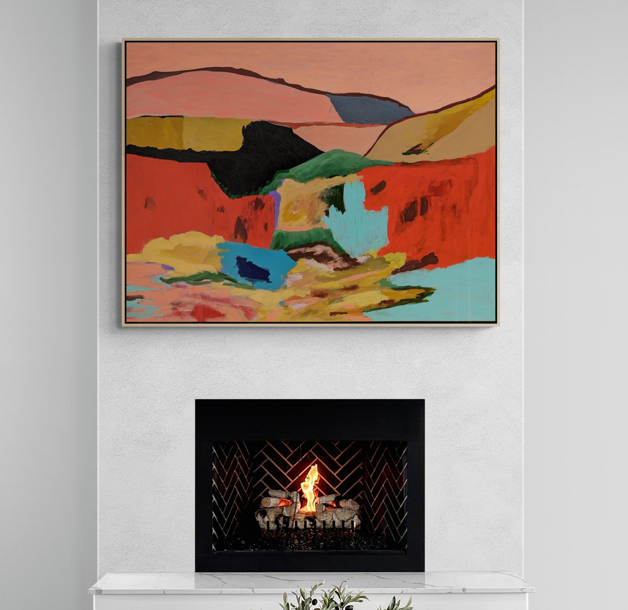 Warm Living Room Fireplace