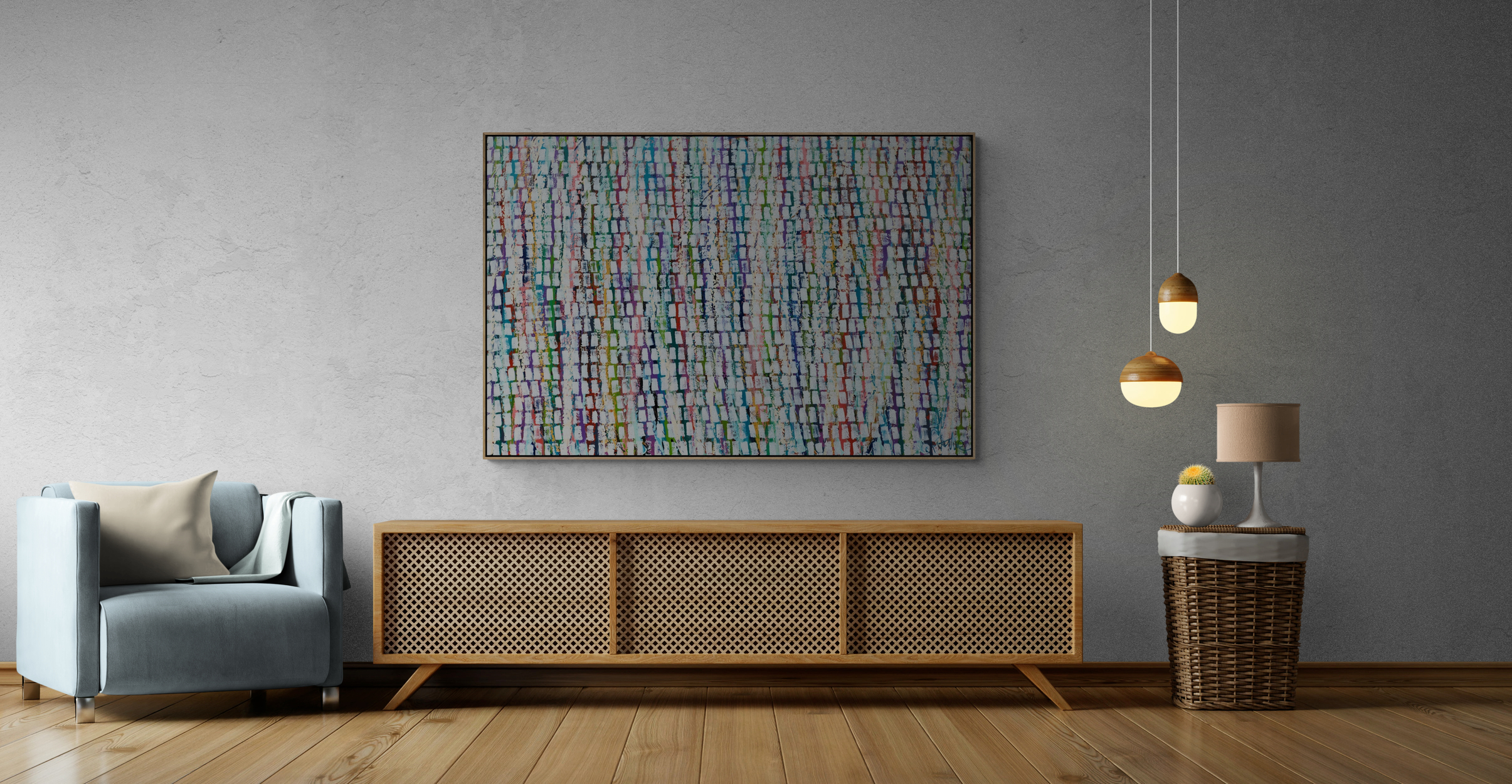 Living Room With Long Wooden Cabinet (4)