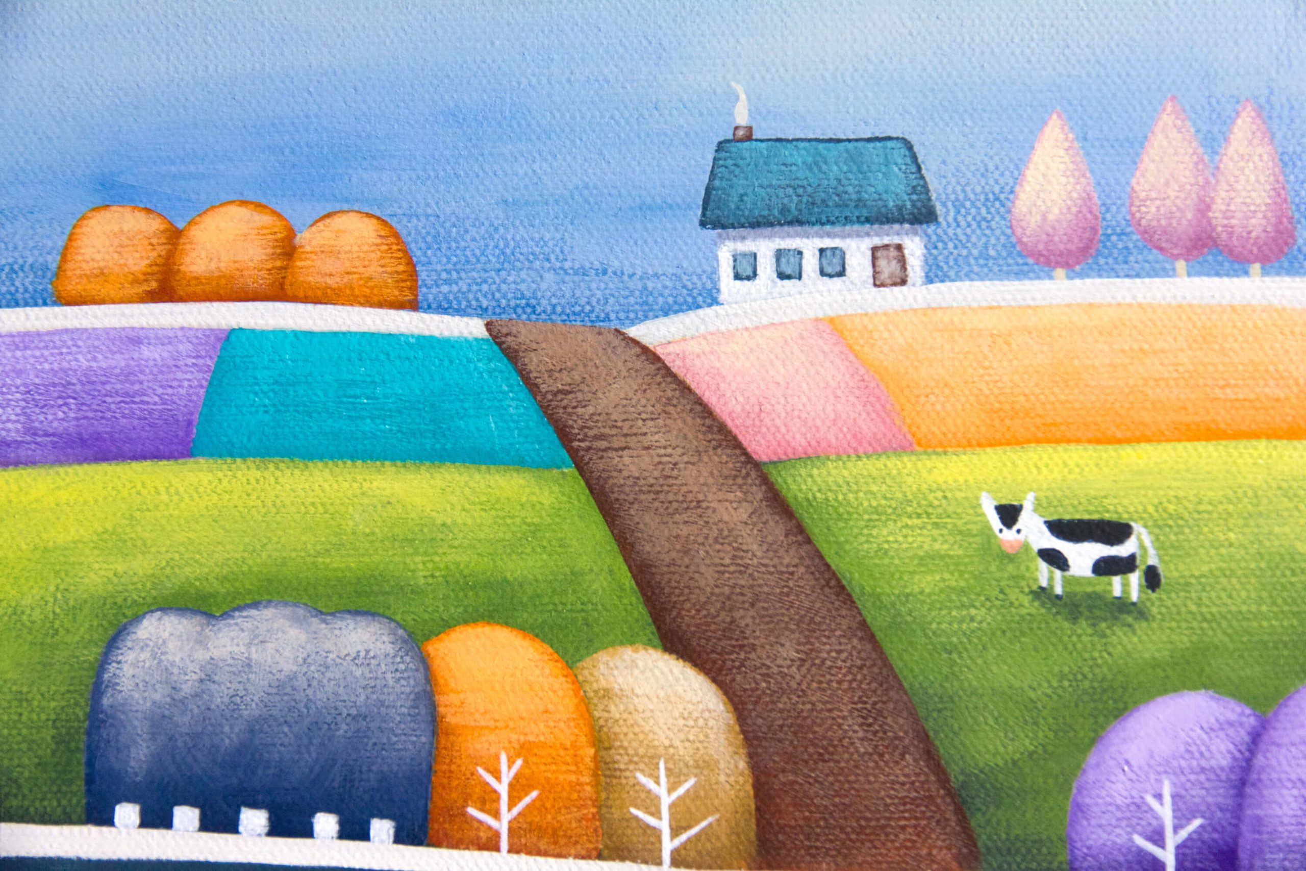 Pink Orchard Farm No.2 12x14 Closeup