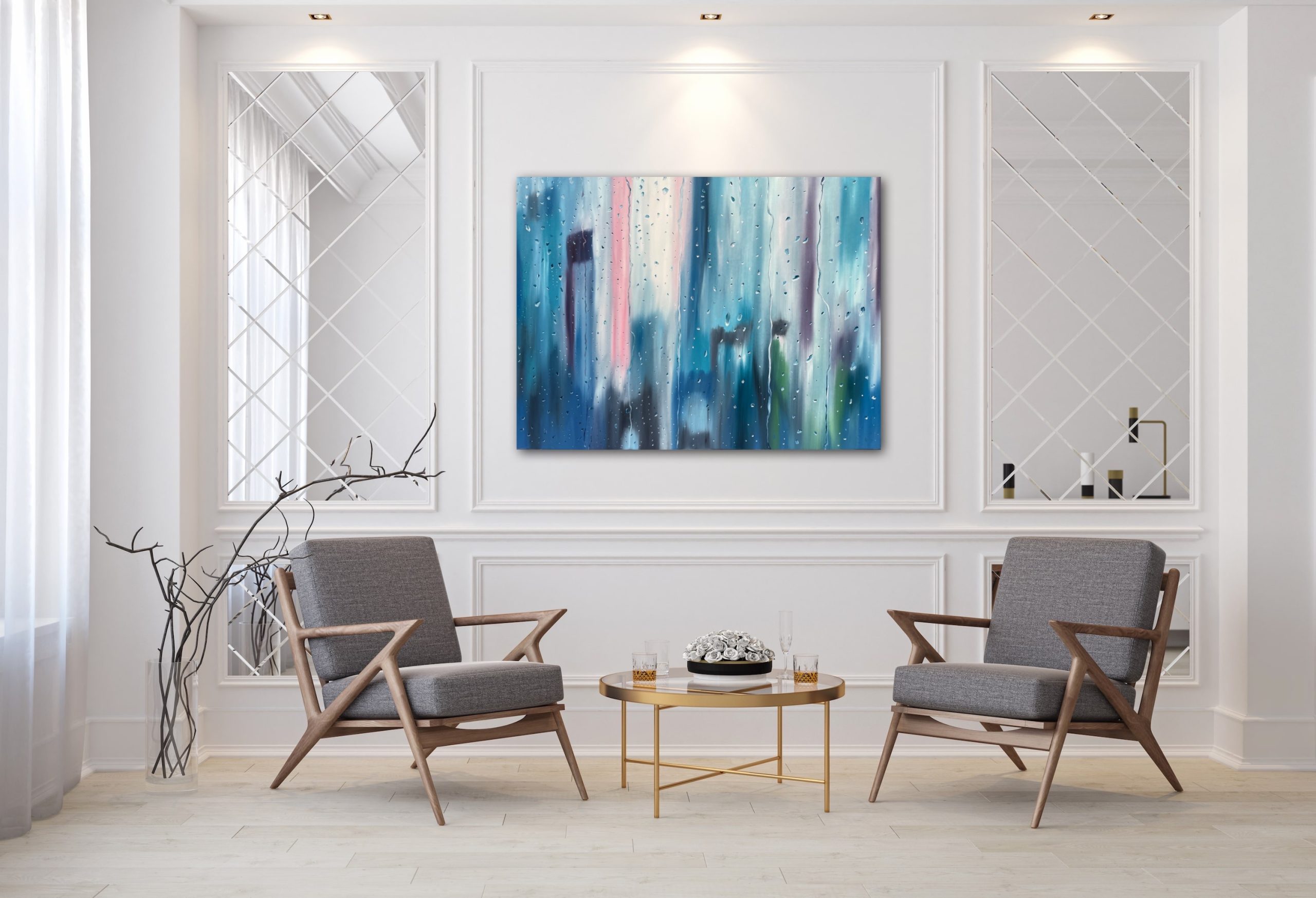 Alanah Jarvis Hotel Art Rain Painting