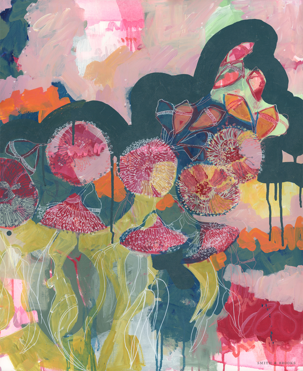 Lr 00 Smith&brooks Cinerea Muse Ii Abstract Floral Artist Australian Botanical Art Art For Your Walls Art For Interior Designers