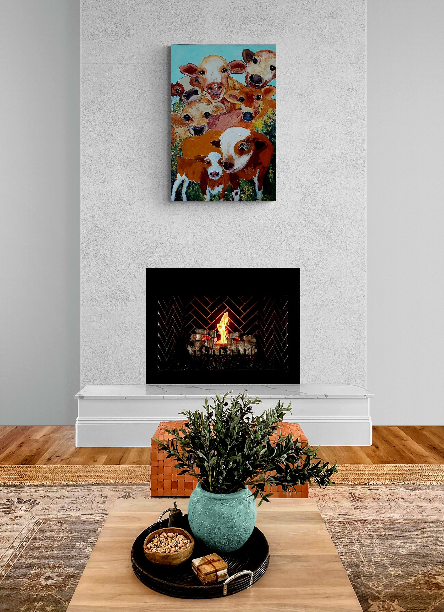 Warm Living Room Fireplace