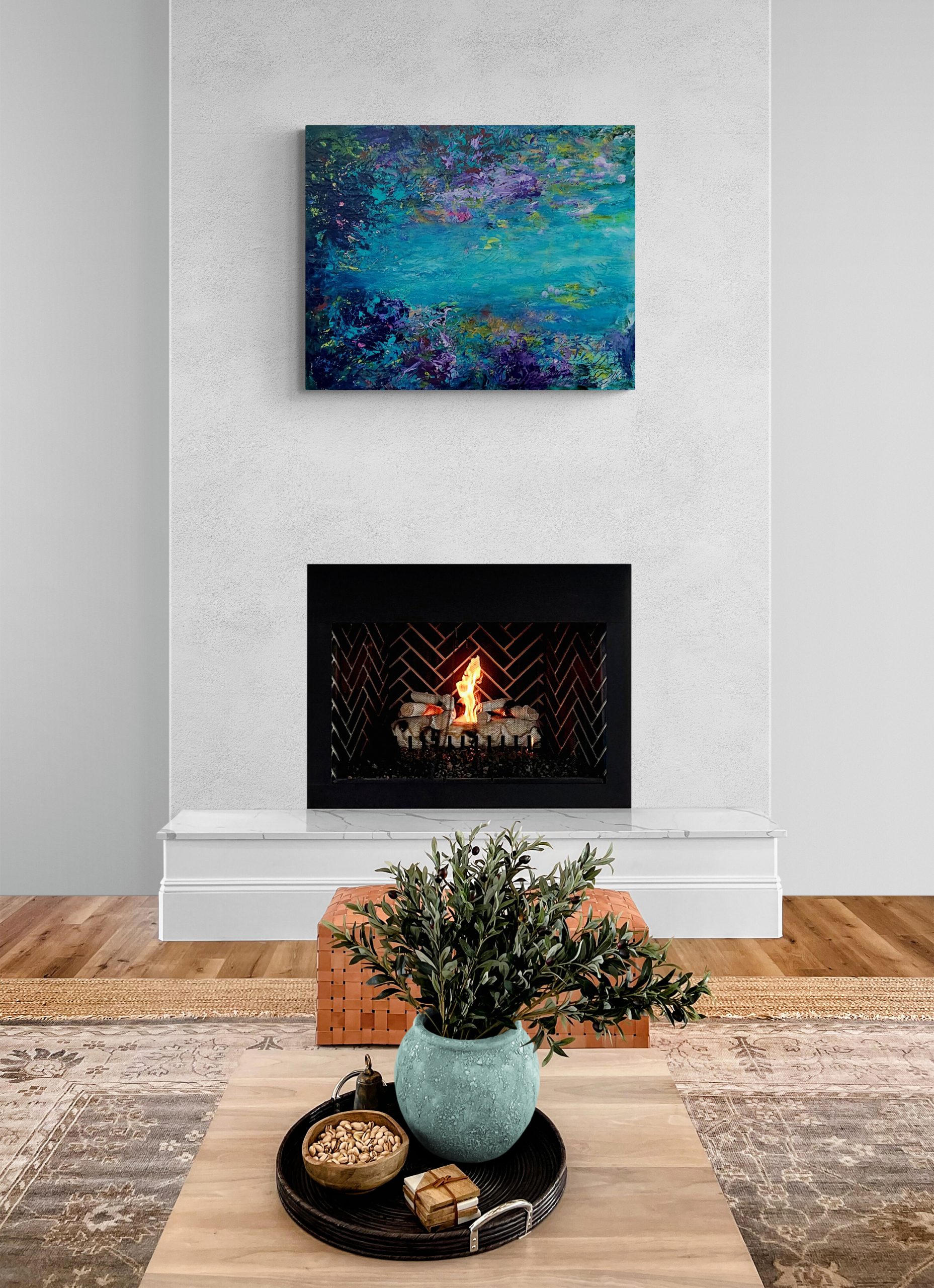 Warm Living Room Fireplace (1)