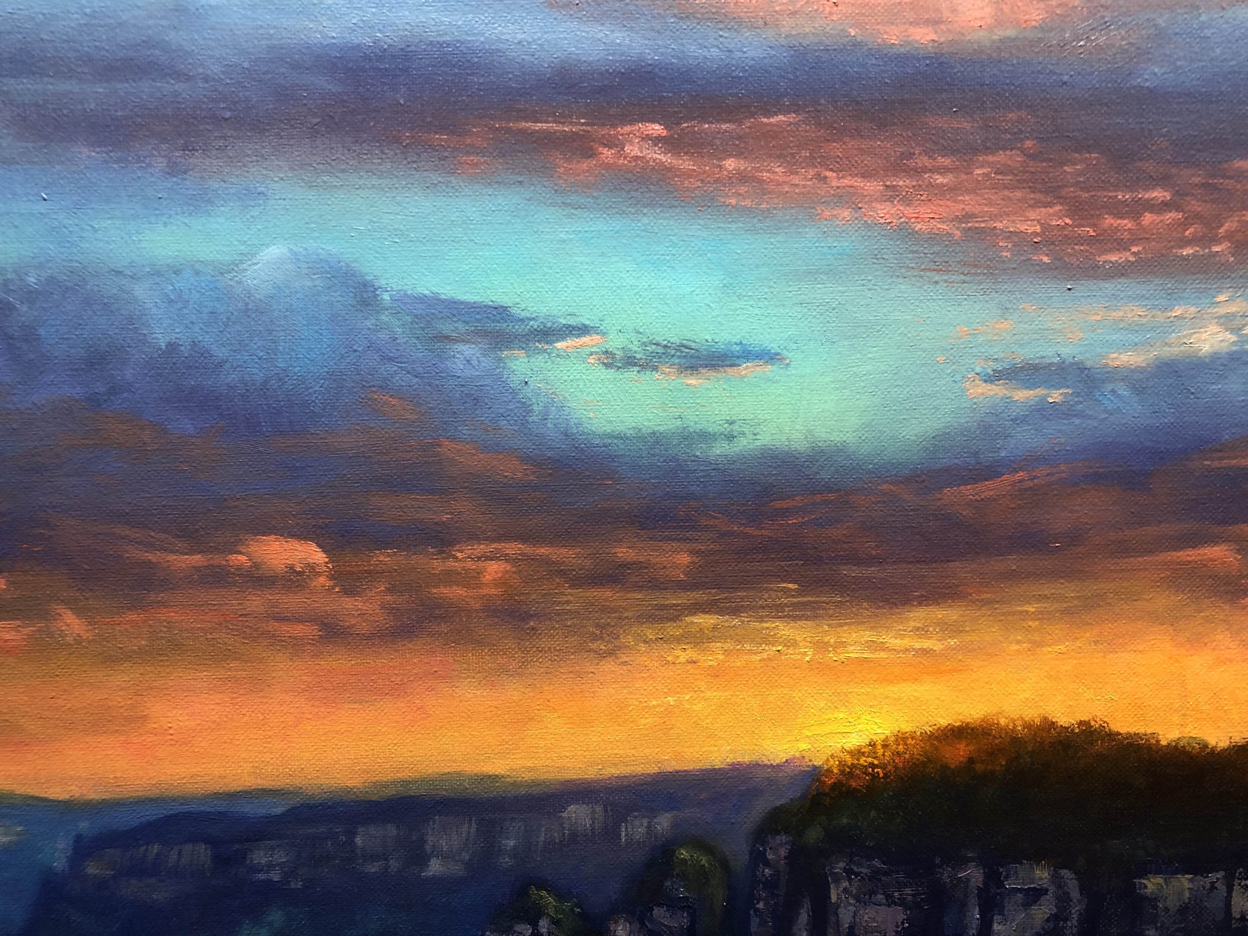 2023p207 Sunset Over Three Sisters As Seen From Leura Detail